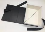 Recyclable Book Shape Jewelry Box / Folding Packaging Box With Ribbon Closure