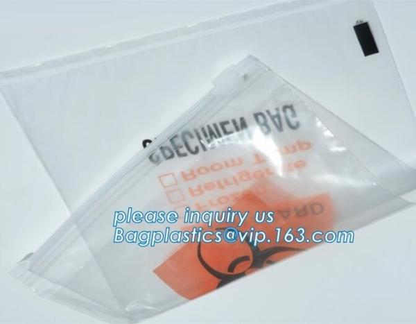6x9 Lab Zip lockk specimen kangaroo bag biohazard medical reclosable plastic bag