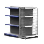 Wire Mesh Back Panel Metal Wire Display Shelving For Supermarket Retail Store