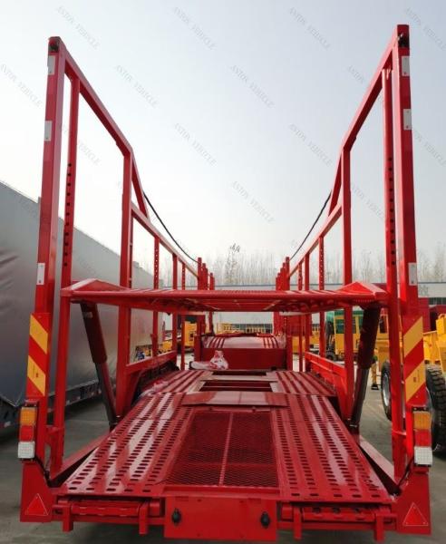 Van-type Customization Semi Trailer for Car Transport Hydraulic Double Deck 6-8