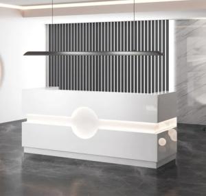 Wholesale Modern luxury style LED reception desk, customized office reception furniture, multi person reception desk from china suppliers