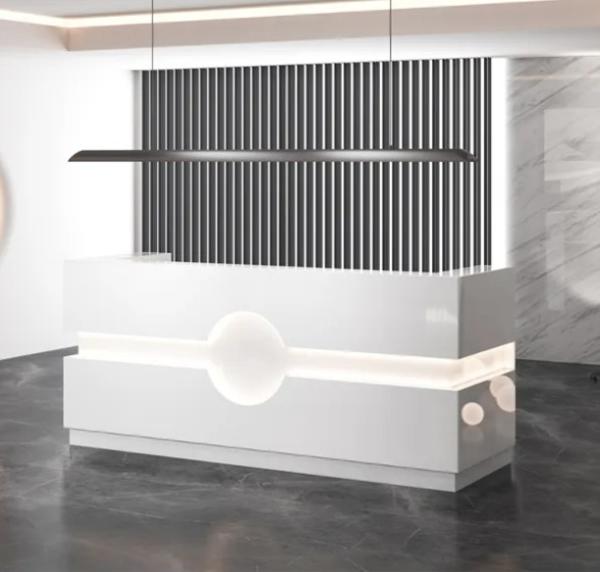 Modern luxury style LED reception desk, customized office reception furniture,
