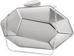 WOMEN LATTICE PATTERN METAL EVENING HANDBAG,GEOMETRIC EVENING CLUTCH PURSE FOR