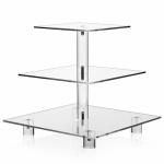 3 Tier Square Design Clear Acrylic Dessert Tower Holder Display For Weddings