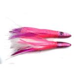 Resin head soft octopus skirt With feather bait tuna sea trolling fishing lure 6