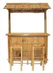 Bamboo Tiki Bar Set with Bamboo Roof for Backyard & Garden Bar Furniture for