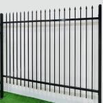 8ft Modern Metal Steel Picket Fence Black Square Tube For Residential Garden