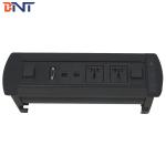 The Silver Aluminum Alloy Electric Desk Flip Up Hidden Socket