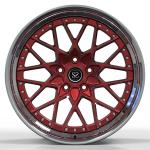 Bentley Benttayga 2-PC Forged Alloy Rims 22x11 Custom Polished Lip+Matt Red Disc