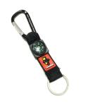 Short Lanyard Black Carabiner Key Chain With PVC Bear Compass 20 x 160 mm