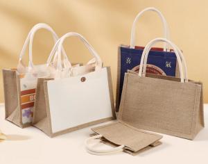 Wholesale Personalised Burlap Tote Jute Bags Custom Printing Christmas With Handles from china suppliers