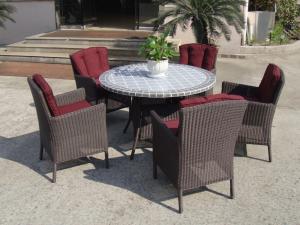 Wholesale Plastic Rattan Garden Dining Sets , Strong Brown Dining Table Set from china suppliers