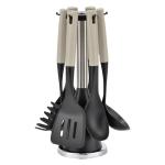 7-Piece Kitchenware Cooking Utensil Set with Color Handles Durable and Heat
