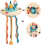 Baby Sensory Montessori Silicone Toy Travel Pull String Activity Toy for