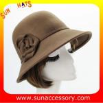 Vintage hot sale mid brim hats wholesale for ladies,100% Australia wool felt