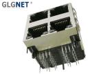 Through Hole Rj45 Multi Connector 2x2 Ports Side Entry With Magnetics LEDs