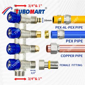 Wholesale Brass Pex Water Distribution Manifold 2 - 12 Outlets Pex Plumbing Manifold from china suppliers