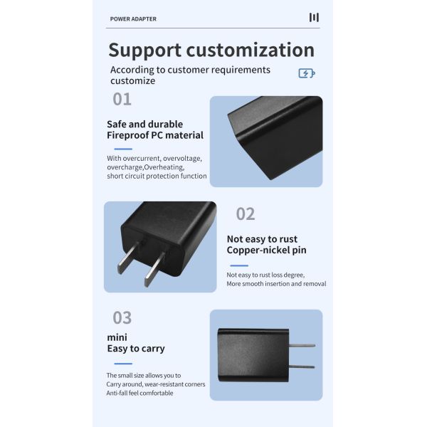 10W 5V 2A USB Universal Charger OEM / ODM Portable Customized
