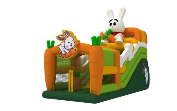 Tarpaulin Inflatable Water Slides Rabbit Themed Kids Water Jumping Castle With