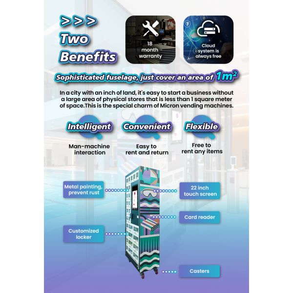 Locker Vending Machine for Renting Swimming Supplies With Receipt Printer
