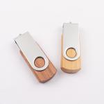 Twist Shaped Wooden USB Drive Metal Case Bamboo Color Embossing LOGO