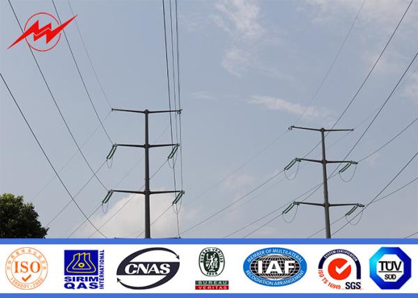 43m Utility Power Poles Hot Dip Galvanized Steel For 10kv-550kv Electric