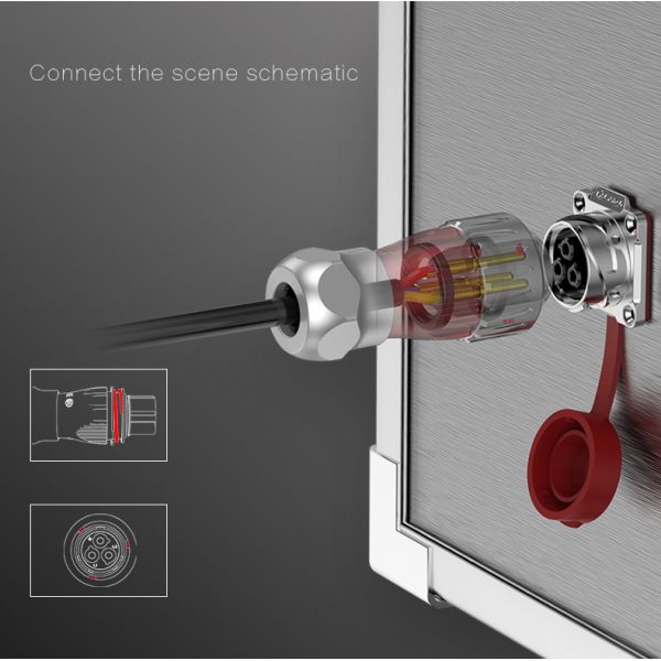 CNLINKO Power Plug Socket Solar Panel Connector 3 Pin for Solar Street Light