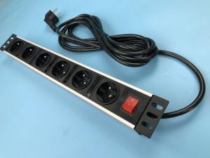 Wholesale Metal Shell 6 Outlet European Power Strip Germany Socket Power Bar with Switch from china suppliers