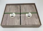 Little - Giant Big Christmas Gift Boxes For Kids Wood Pattern Decoration Ribbon