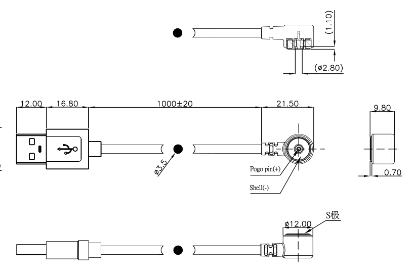 Round Male And Female Magnetic Charging Cable Connector For Thermal Lunch Box
