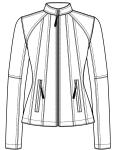 Upstyled Pu Leather Jacket Mandarin Collar Bone With Triple Needle Topstitching