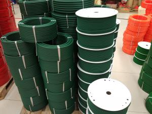 China Polyester Cord Rough Polyurethane Round Belt Green Color For Machine Industry on sale