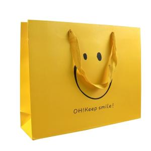 Wholesale High End Luxury Retail Foldable Colored Cardboard Cute Paper Shopping Bags with Custom Pattern from china suppliers