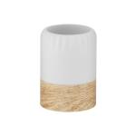Fauxwood Polyresin BathCountertop Set With Sand Stone White Round Shape
