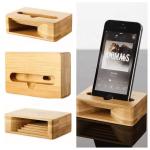 Custom Bamboo Wooden Mobile Cell Phone Loud Speaker Portable Mobile Phone Stand