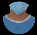 Non Woven Disposable Isolation Gown , Blue Surgical Gown Patient With Knit Cuff