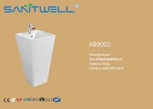 Wholesale Modern Standing Ceramic Pedestal Basin Bathroom Hand Washing Sink from china suppliers