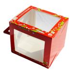 ODM Cake Clear Window Box Packaging Collapsible Custom Printed Handle Artpaper