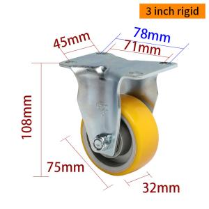 Wholesale EDL Medium Duty 3inch 150kg Plate TPU Caster by Rigid, Swivel and Brake type from china suppliers