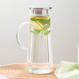 Wholesale 1350ml Glass Water Pitcher With Filter Transparent Heat Resistant Glass Carafe from china suppliers