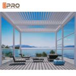 Sunshade Rainproof Outdoor Modern Aluminum Pergola With Electric Roller Blinds