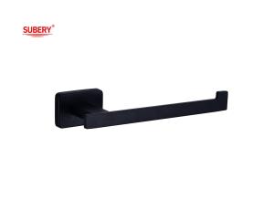 Wholesale Zinc Wall Mounted Bathroom Accessories WC toilet roll paper holder matt black rectangle design OEM ODM from china suppliers