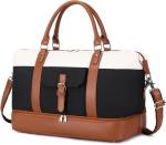 Cavas Weekender Carry on Duffel Travel Bag with Leather Shoes Compartment for