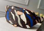 Camouflage Monogram Canvas Zipper Open Ladies Waist Bag Dumpling Shape