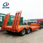 60T Max Payload Steel 2 Axles Lowboy Flatbed Semi Trailer for Long Distance
