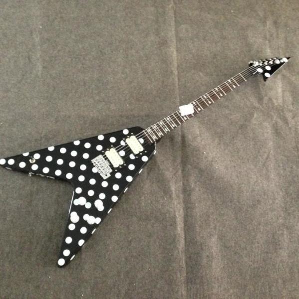 Stock Randy Rhoads Guitar Harpoon Polka Dot Flying V standard electric Guitar