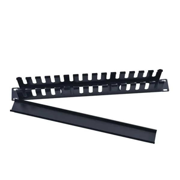 2U*19" Black Horizontal Cable Manager 12 Port Patch Panel for Network Server Rack