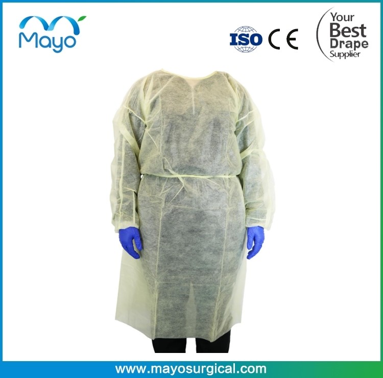Non Woven Disposable Isolation Gowns Latex Free 10EA (Knit Cuff 35g)