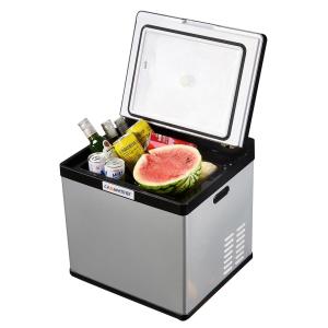 Wholesale 24V DC 28L Mini Car Refrigerator Cooler With Digital Display And Trolley Handle from china suppliers