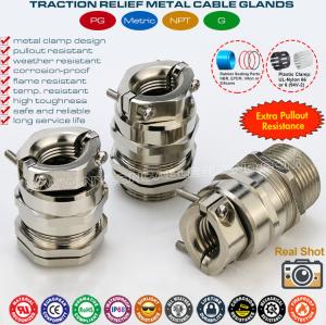 Wholesale Metal Brass IP68 Watertight Metric Cable Gland M12~M64 with Traction Relief Metal Clamp from china suppliers